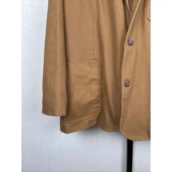 Duluth Trading Co Fire Hose Presentation Jacket Men's 2XL Brown Canvas Blazer